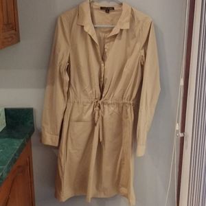 Brooks Brothers Khaki Twill Dress with Waist Tie